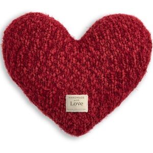 DEMDACO Giving Heart Cranberry Red 10 X 11 Cotton Weighted Plush Decorative